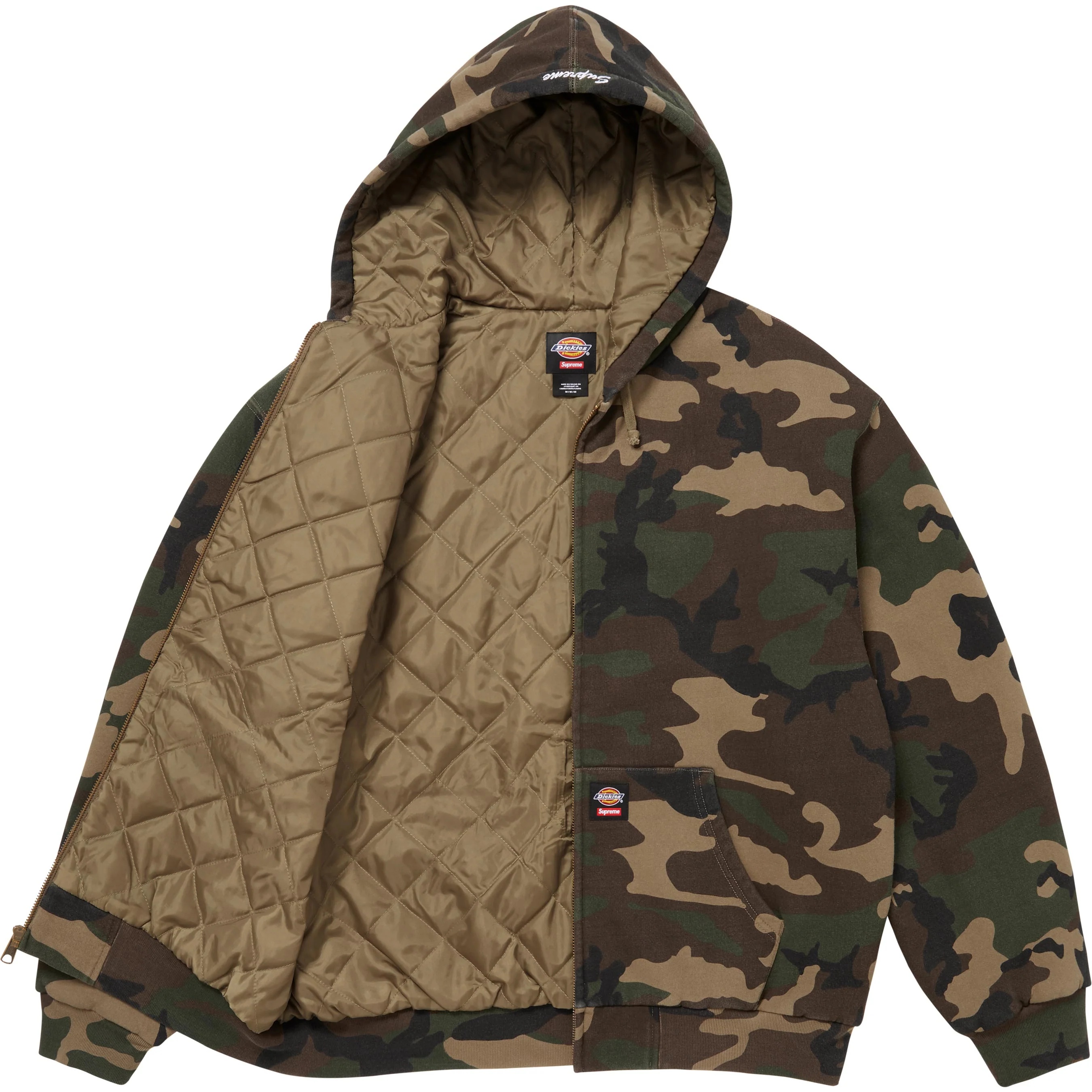 Supreme®/Dickies® Quilted Lined Zip Up Hooded Sweatshirt view 2